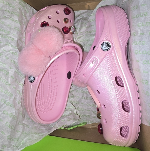 Crocs Classic Glitzy Clog - Flamingo in 2023 Crocs classic. Size 6 Women's. - Picture 7 of 7